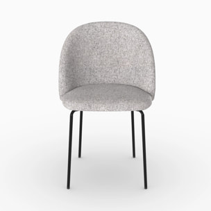 Lot de 2 chaises en tissu chiné gris clair - Karl