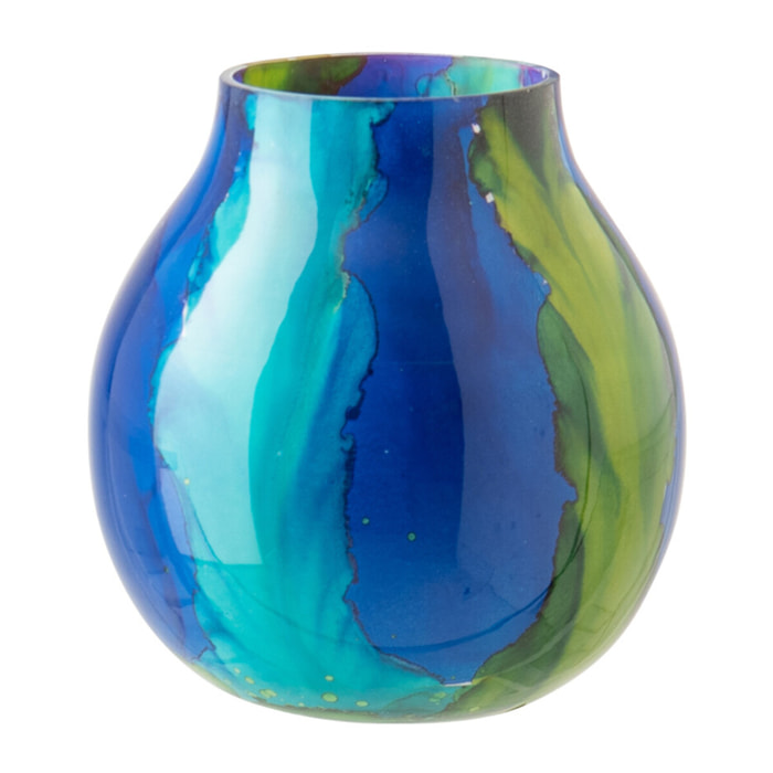 J-Line Photophore - verre - bleu azur/bleu - small
