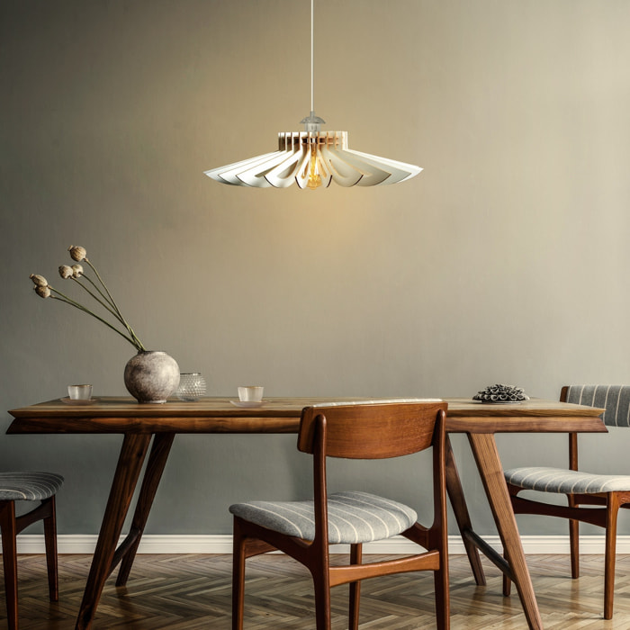 Lámpara de techo, mdf, blanco, colección Covadonga, 52x52x45, casquillo E 27 Max 45 - 60