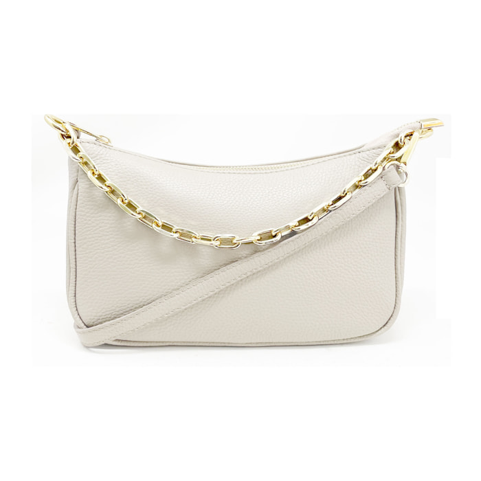 Chicca Borse - Tracollina Clutch Donna in Vera Pelle - Colore Beige