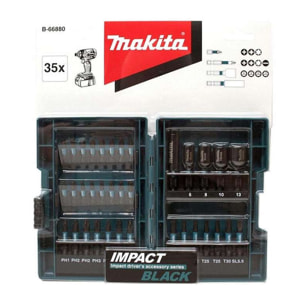 Coffret d'embouts de vissage à percussion Makita IMPACT BLACK- 35 pièces - B-66880