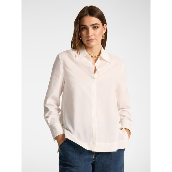 Elena Mirò - Camicia in popeline - Bianco