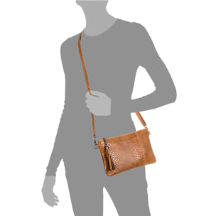 Deanna Bolso de mano Mujer.Piel auténtica Gamuza Grabado Serpiente