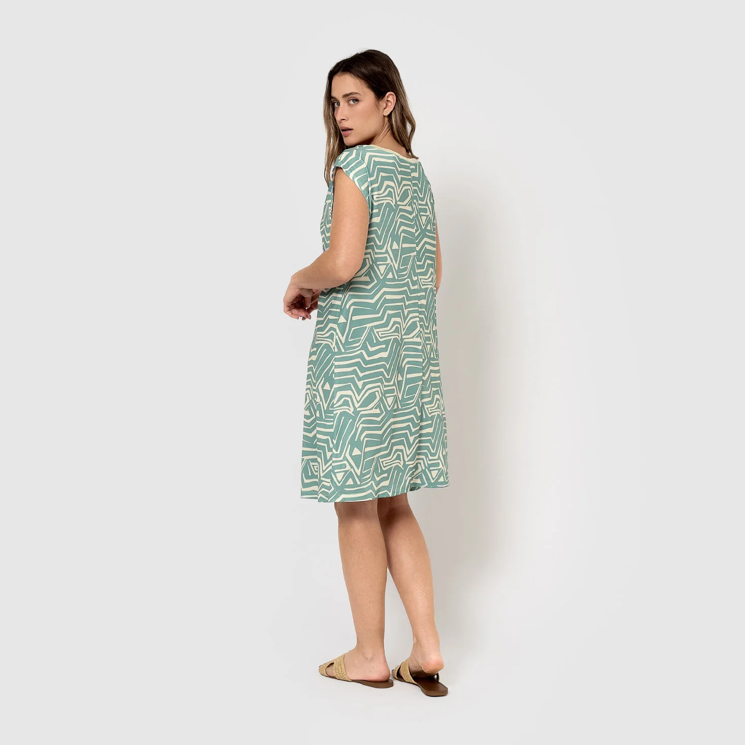 Vestido corto soft guiomar agua marina