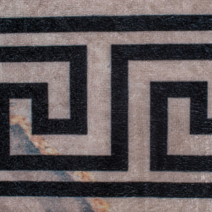 STAMPA - tapis salon motif effet mabre antidérapant et lavable en machine à 30°C gris