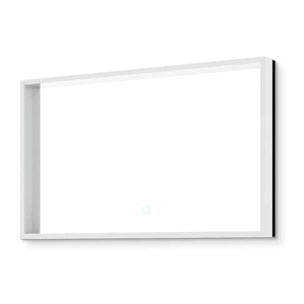 Miroir lumineux rectangulaire l.60 x H.100 cm LED 3 couleurs avec capteur Vision SAT (SATZVIOBLED60100)