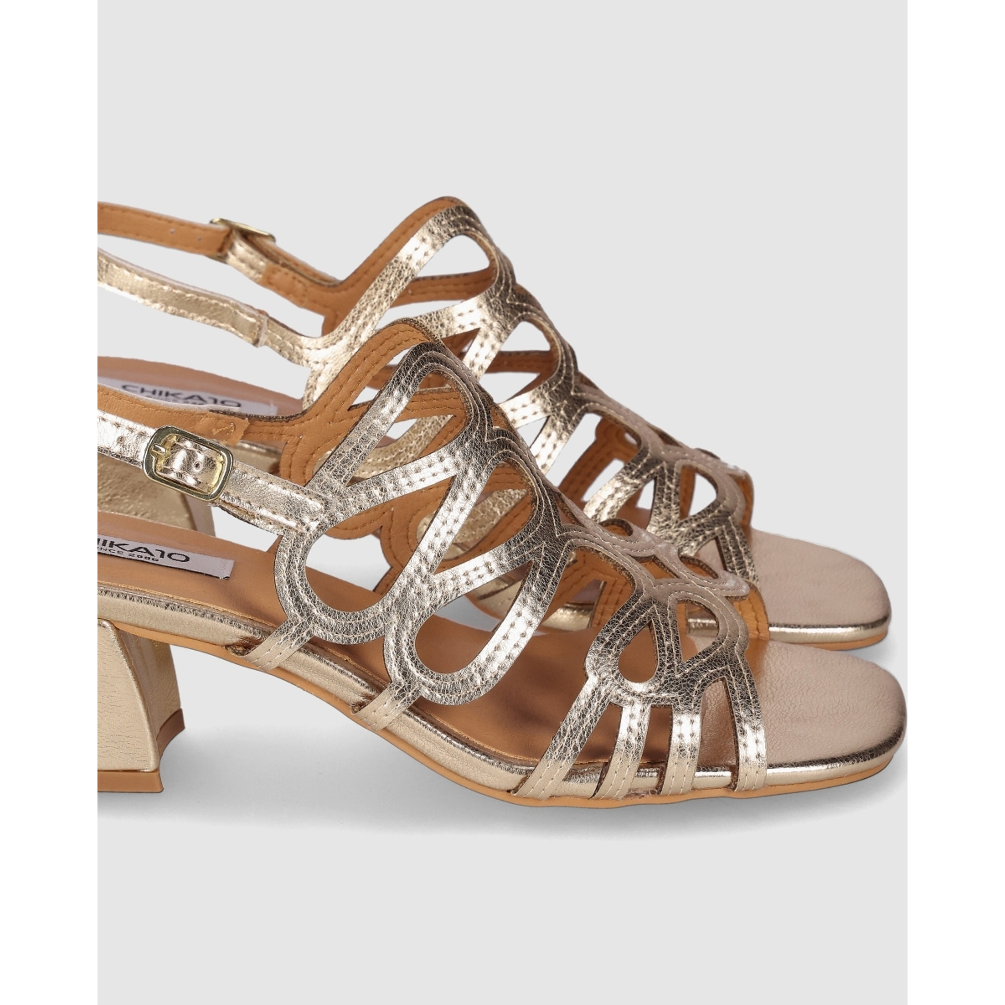 Sandalias - Oro - Tacón: 5 cm