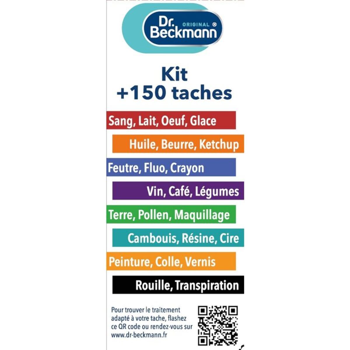 Détachant textile DR BECKMANN Le Kit de secours - Diables Détacheurs x8, couvre la plupart des tâches du quotidien