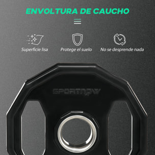 Juego de 2 Discos de Pesas Olímpicas 5 kg Hierro Fundido Placas de Pesas con Orificio de 5 cm para Entrenamiento Fitness en Gimnasio Casa Negro