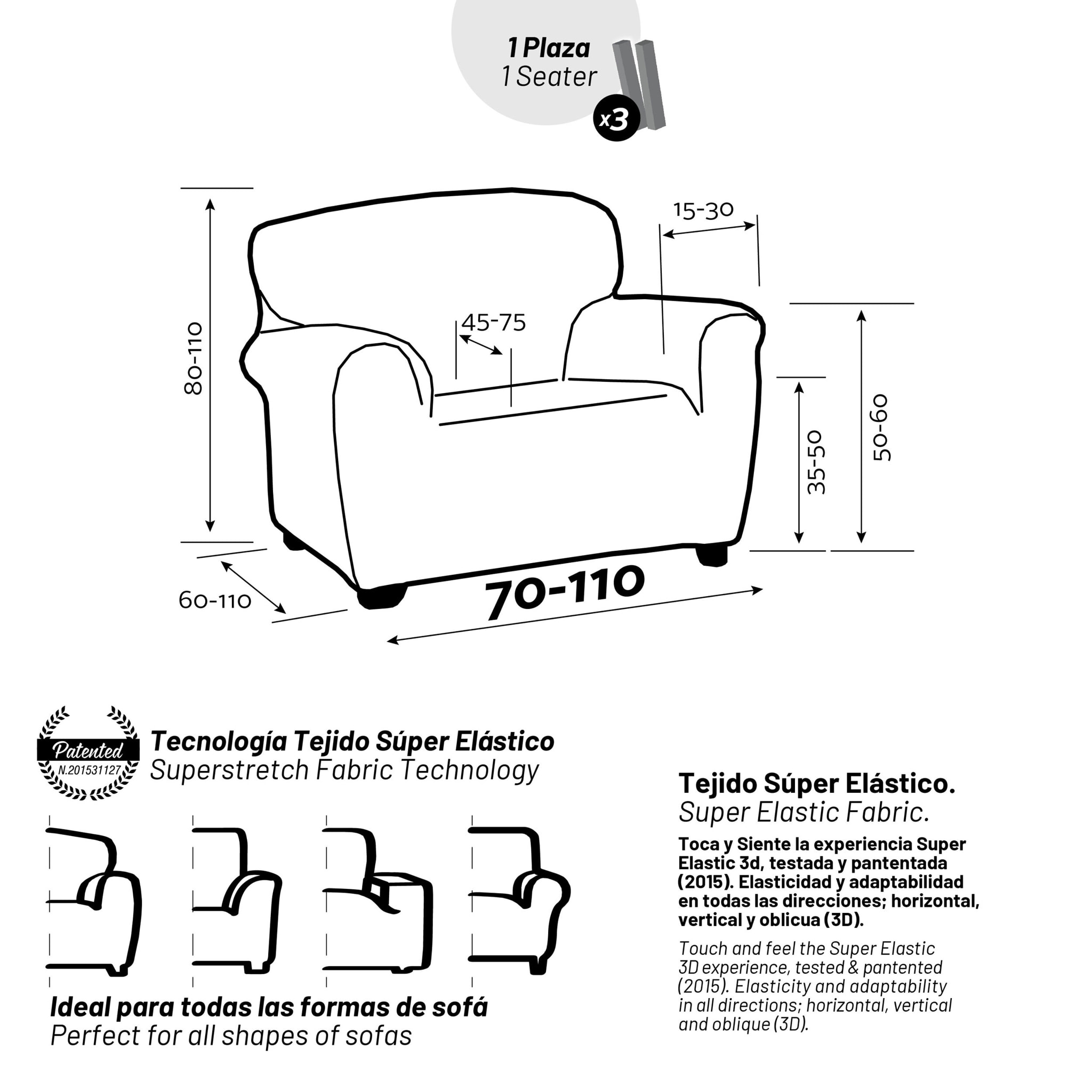 Funda Súper Elástica para SOFÁ modelo WONDER