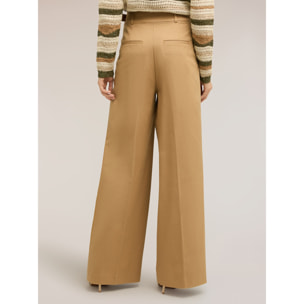 Motivi - Pantalones palazzo con cintura alta - Beige