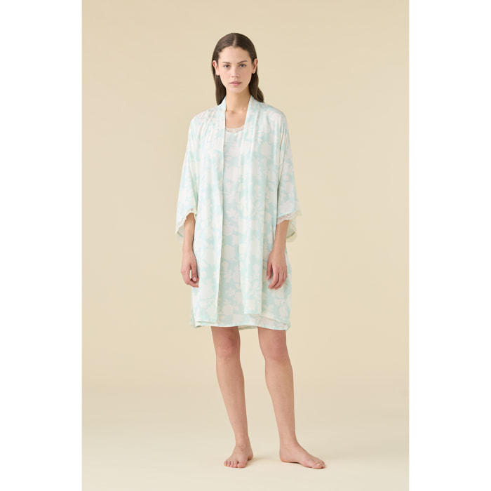 Vestaglia kimono donna estiva in viscosa articolo floret. Noidinotte