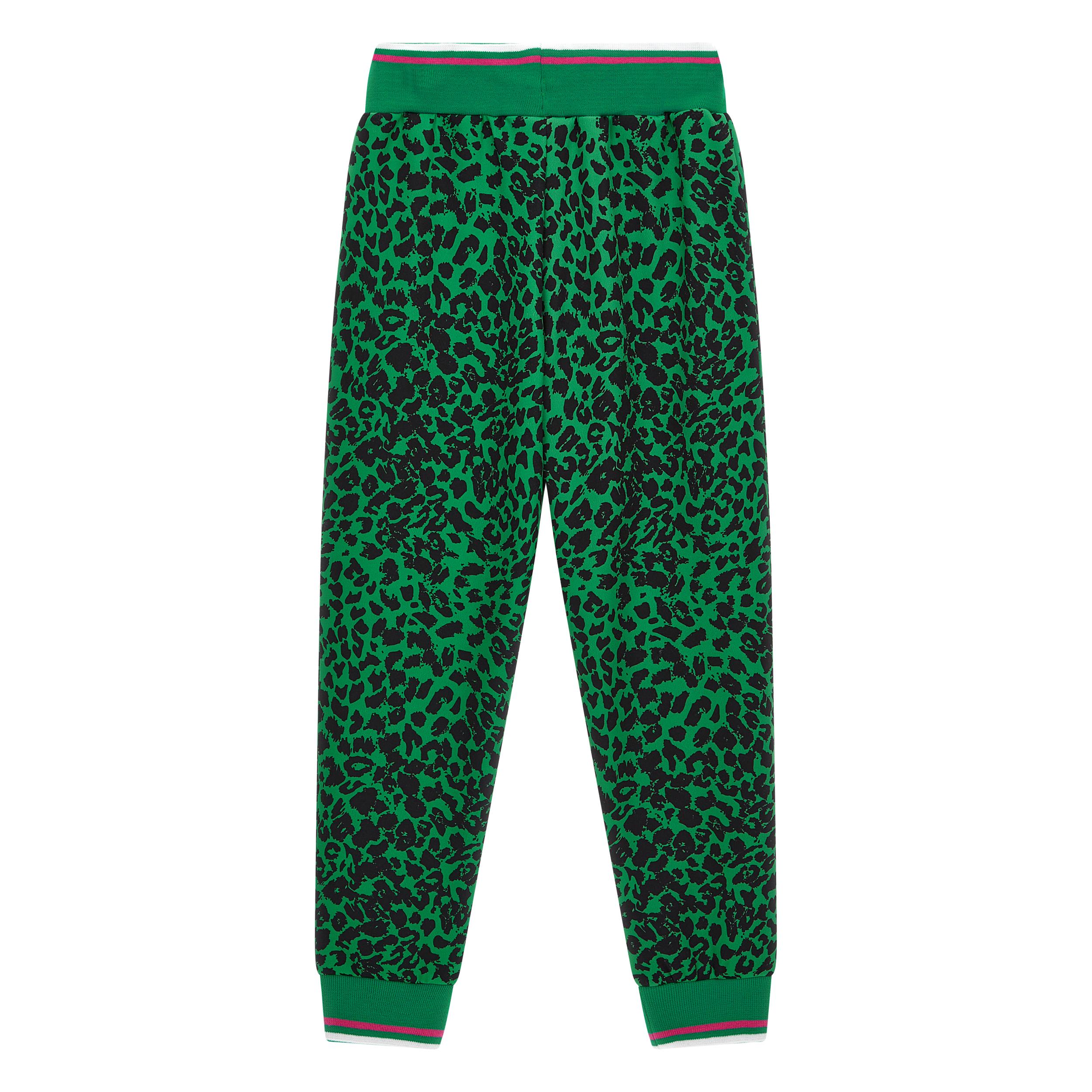 Pantaloni joggers stampa animalier con tasche zippate