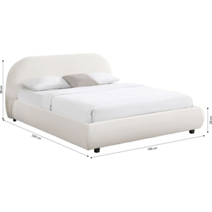 Lit avec tête de lit en velours - MADDIE