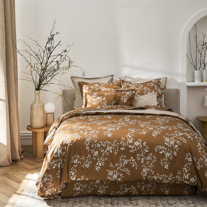 Drap plat imprimé en satin de coton bio, VIVIENNE