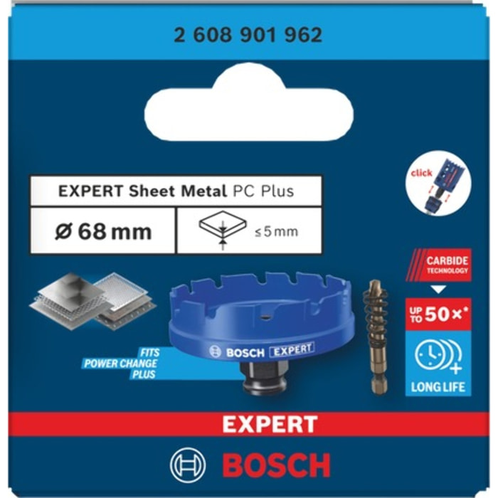 Scie trépan expert carbure précis métal 68x5mm - BOSCH - 2608901962