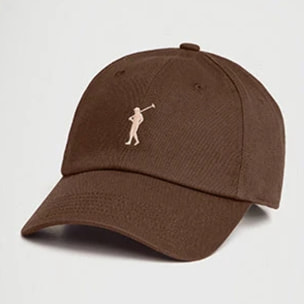 Gorra color chocolate de seis paneles con logo Rigby Go