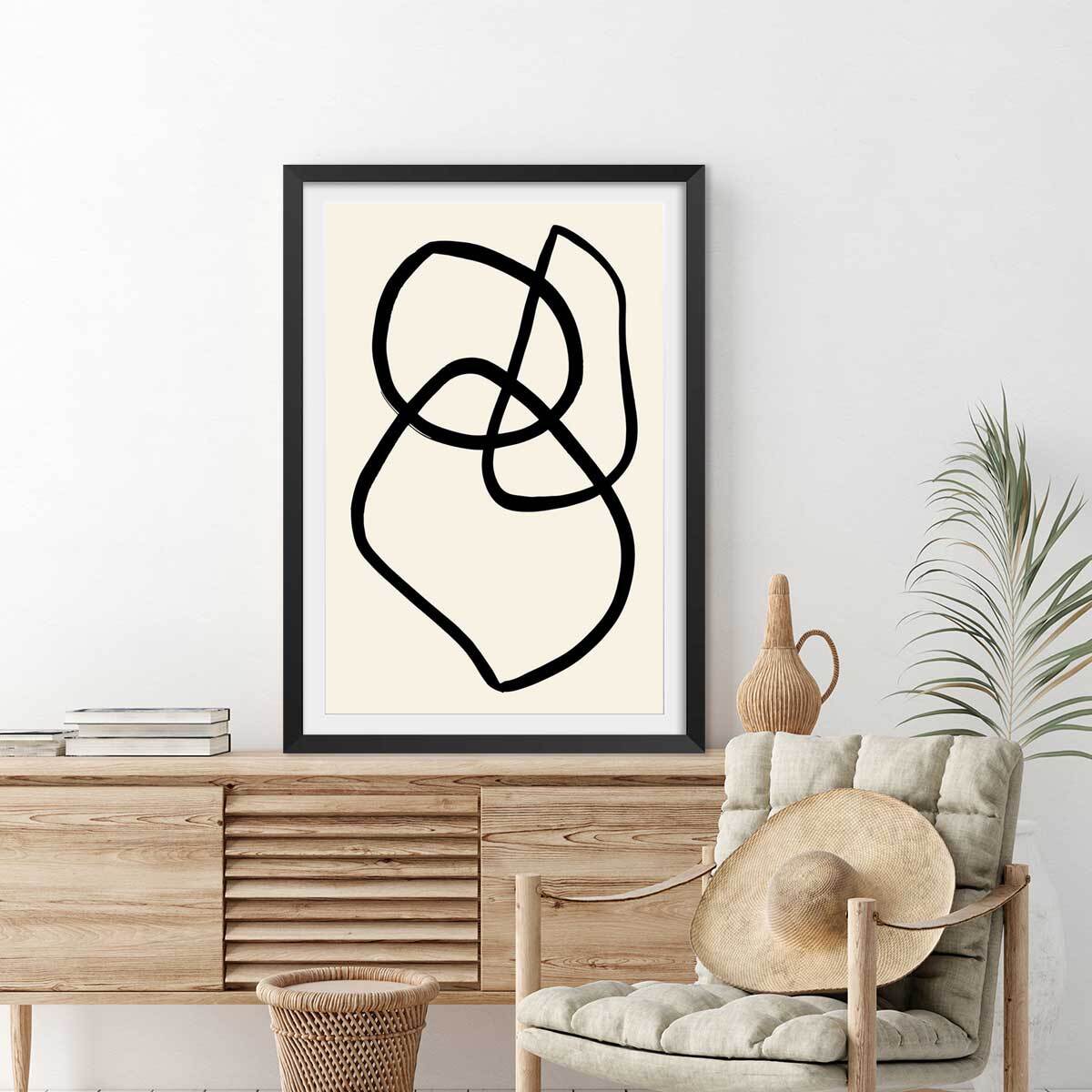 Affiche line art bold II Affiche sous cadre noir
