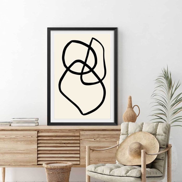 Affiche line art bold II Affiche sous cadre noir