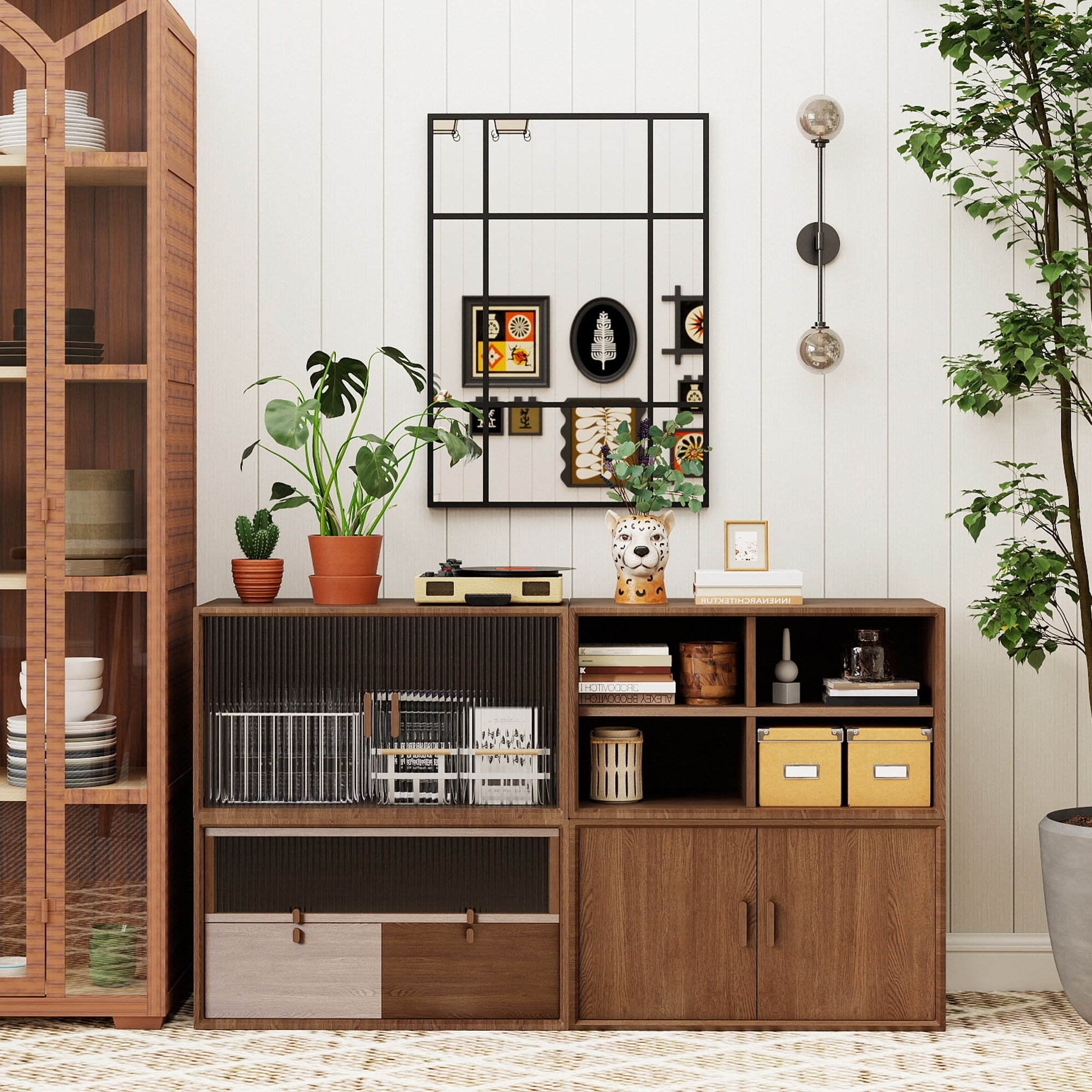 Espejo Rectangular de Pared, 70x50 cm, Espejo de Ventana con Marco de Metal, Decorativo para Salón, Dormitorio, Entrada