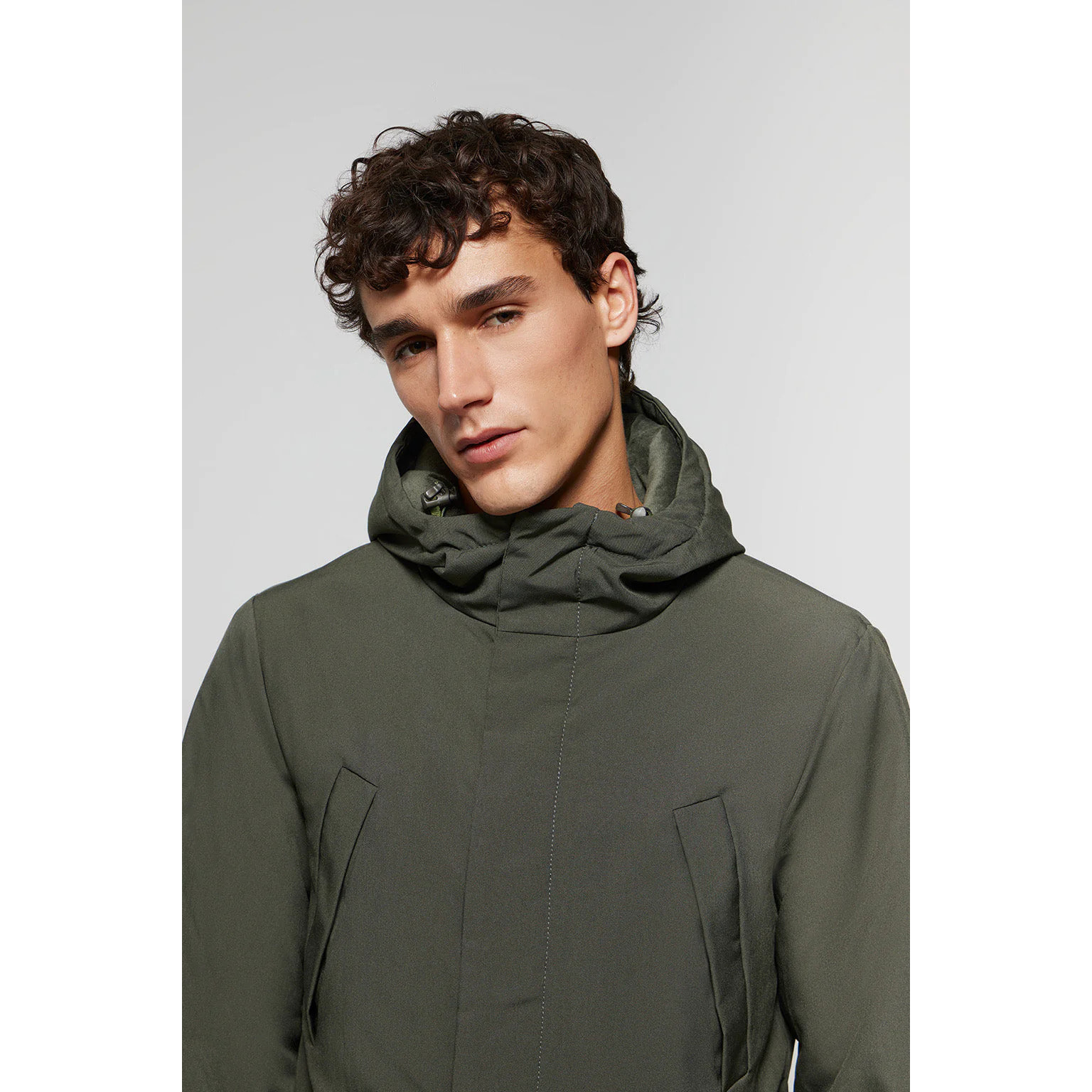 Parka tecnico verde con cappuccio e toppa bicolore Polo Club