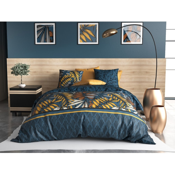 Parure housse de couette coton emeraude