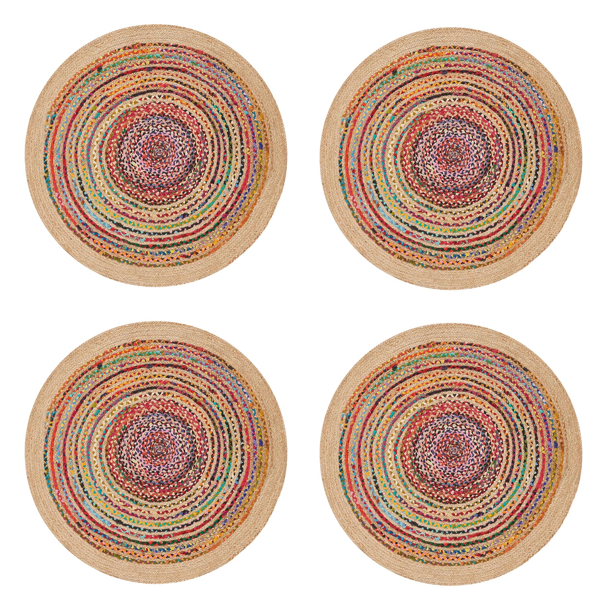 Set de 4 individuales de vinilo CERAMIKO, Colores Rattan 4u-[Diam] 40 cm