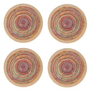 Set de 4 individuales de vinilo CERAMIKO, Colores Rattan 4u-[Diam] 40 cm