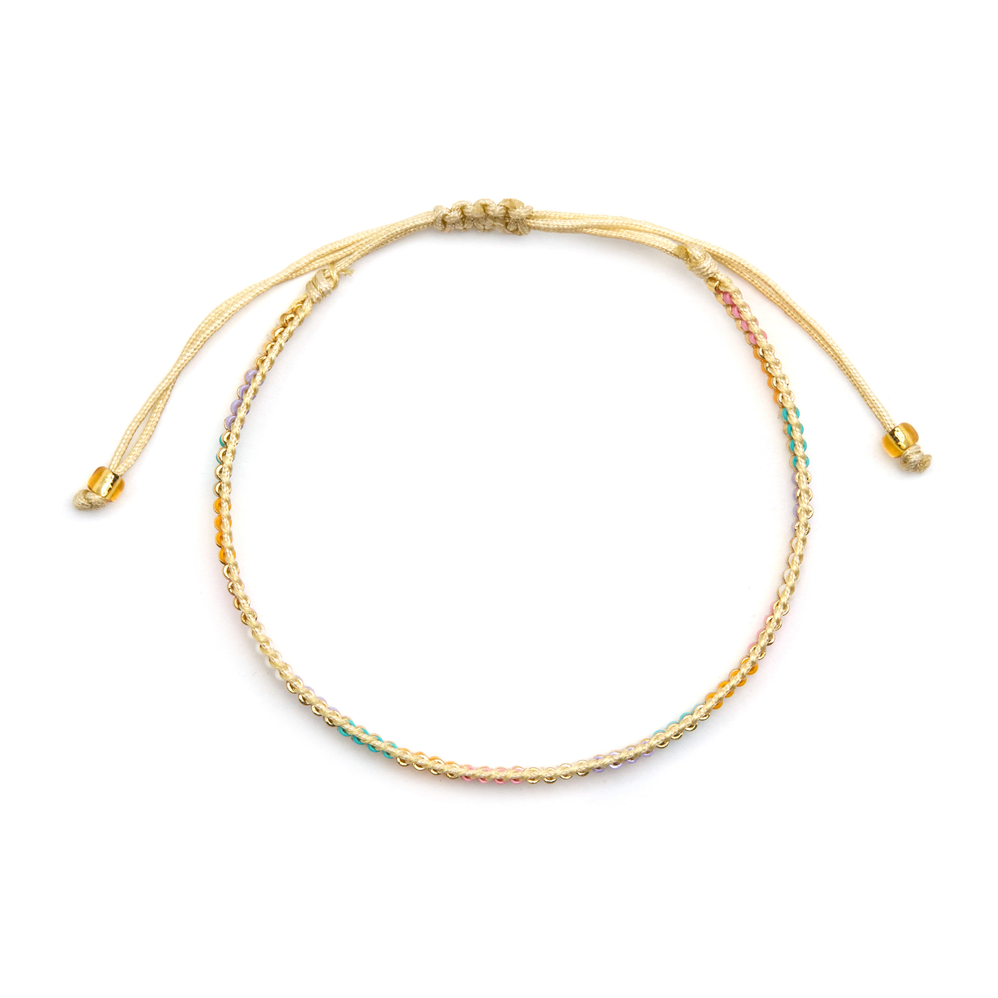 Pulsera con Cristal Multicolor acabado oro 18k