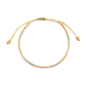 Pulsera con Cristal Multicolor acabado oro 18k
