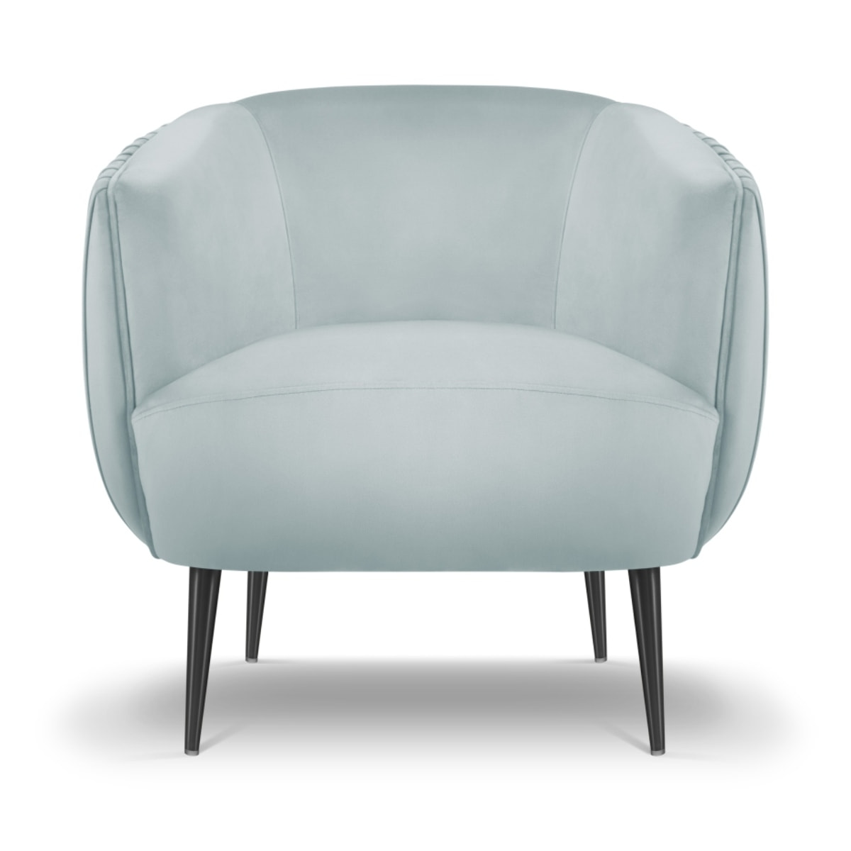 Fauteuil "Cyrille" en velours bleu satiné