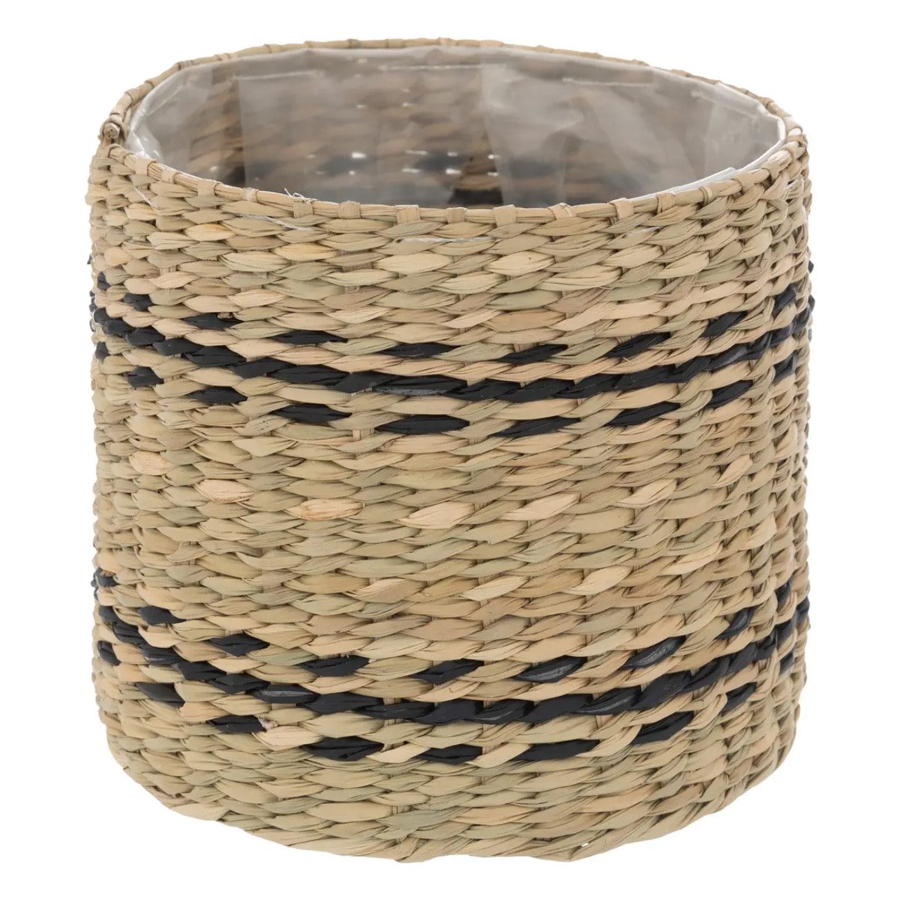 Set de 2 pots "Lumière d'hiver" en paille D14/16cm