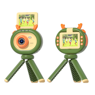 Foto digitale da 40mpx e videocamera FHD per bambini. Schermo pieghevole da 2 pollici. Include treppiede con funzione di presa.