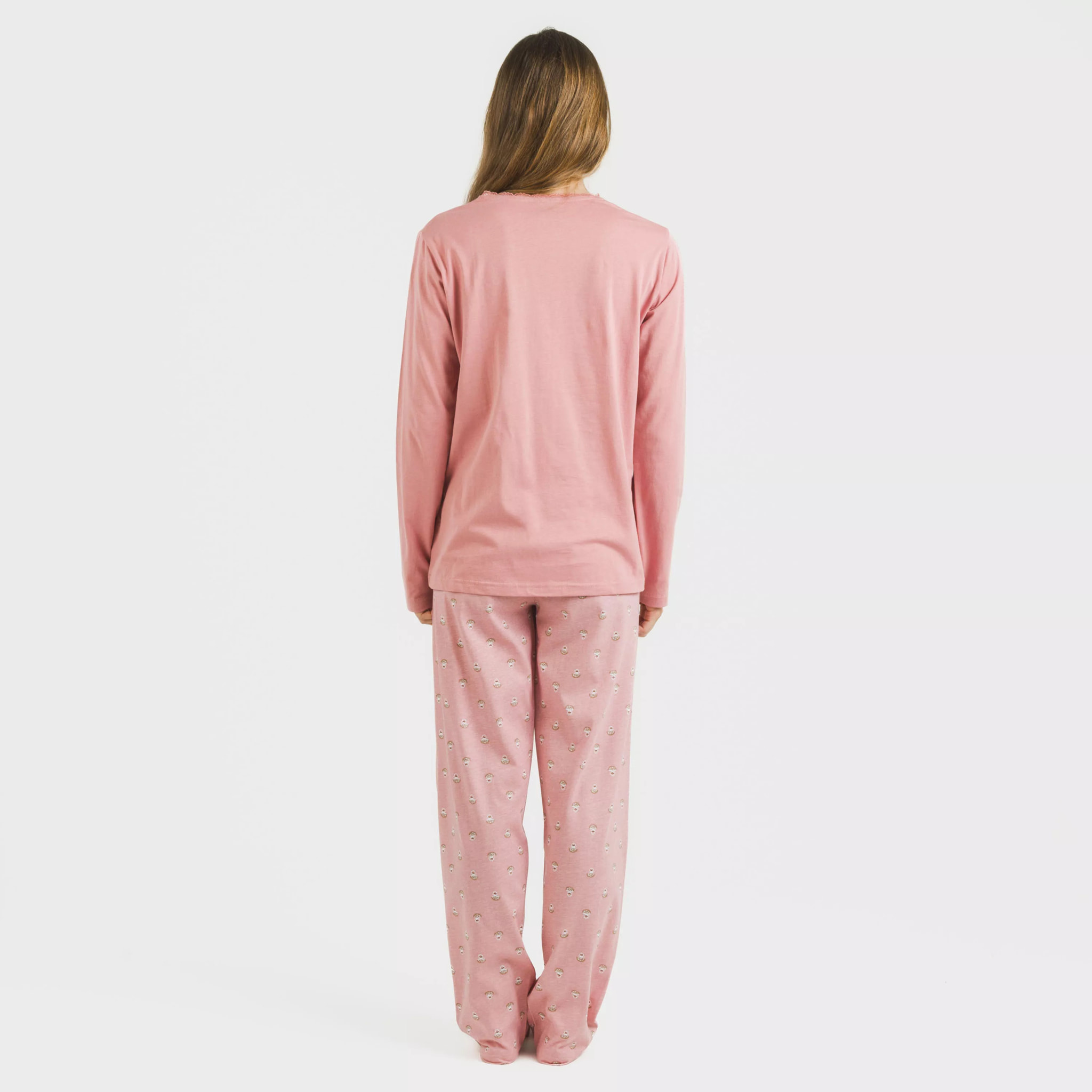 Pijama largo algodón Santi Rosa