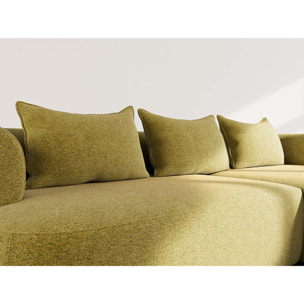 Angela - canapé d'angle droit 4 places en velours texturé - Vert