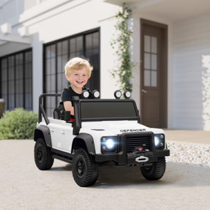 Voiture électrique enfant Land Rover Defender 110 SVX 12V 5Km/h max. télécommande blanc