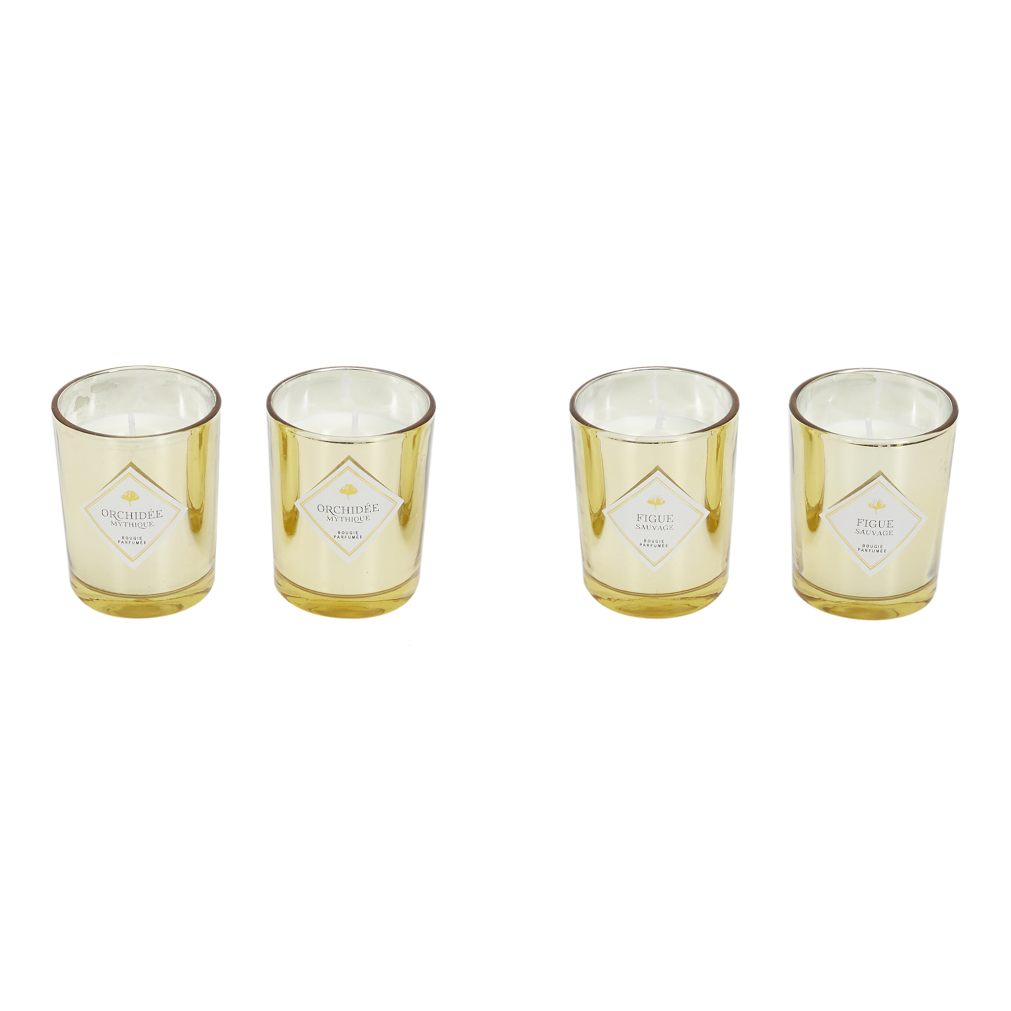 Bougie Parfumee Electroplate X4 Coffret Gingko