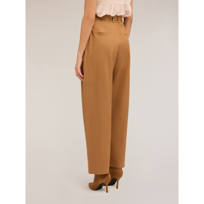 Motivi - Pantalones balloon con cinturilla de tela - Beige