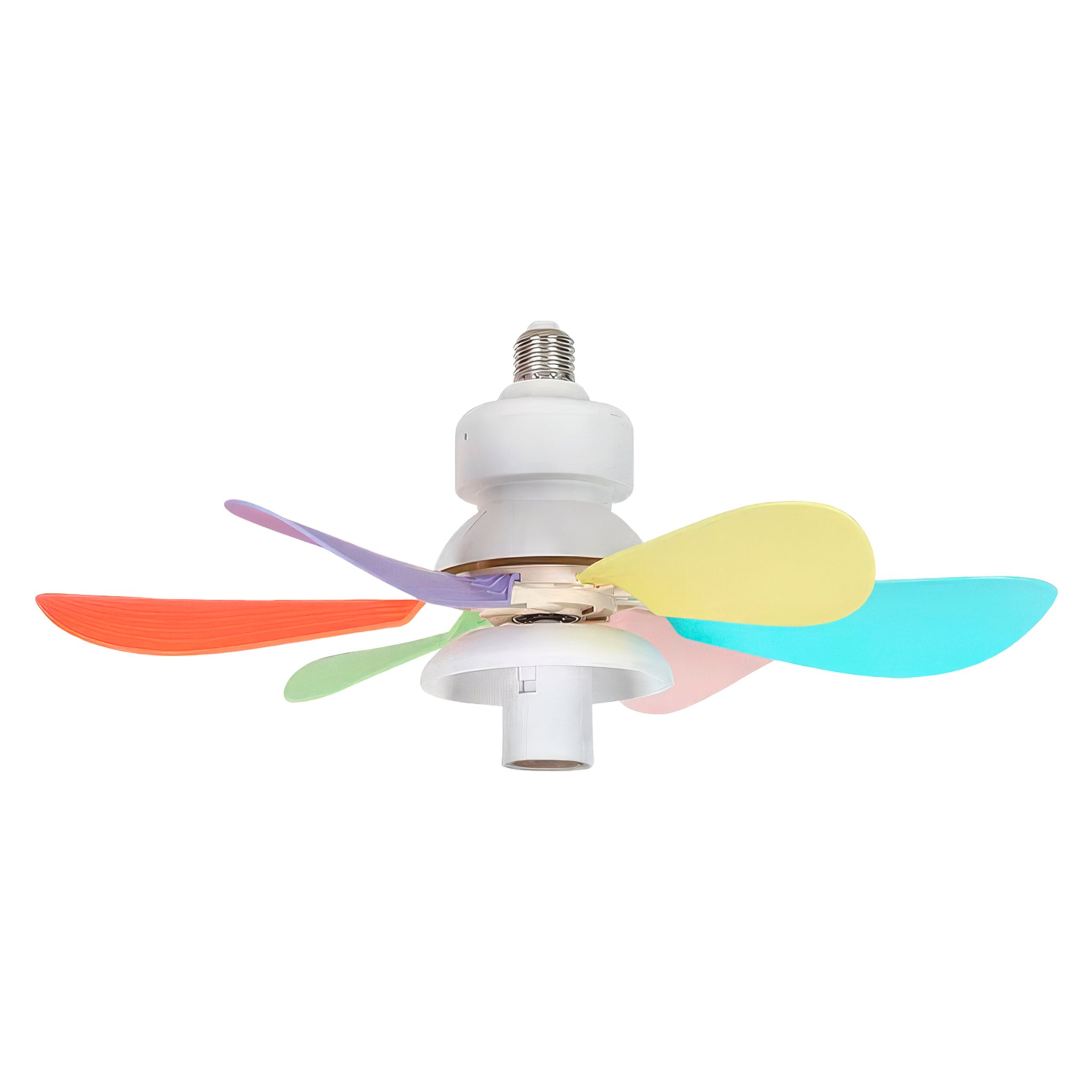 Ventilador de techo FS-HX-DIY-520 de 52 cm. Adaptador E27. Admite bombillas E27, 3 velocidades y mando a distancia.