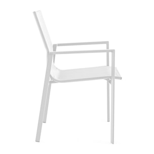 Set da 4 sedie in alluminio da esterno Selly bianche