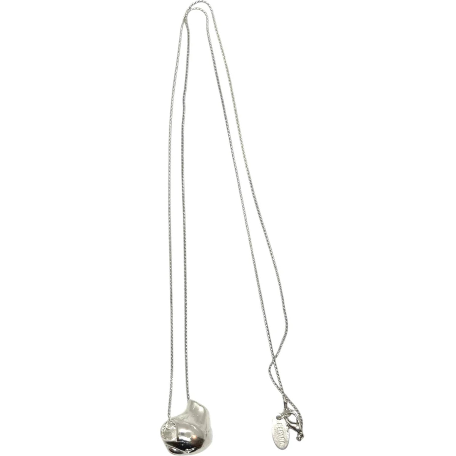 Collar largo caracola artesanal 3D plata 10µ