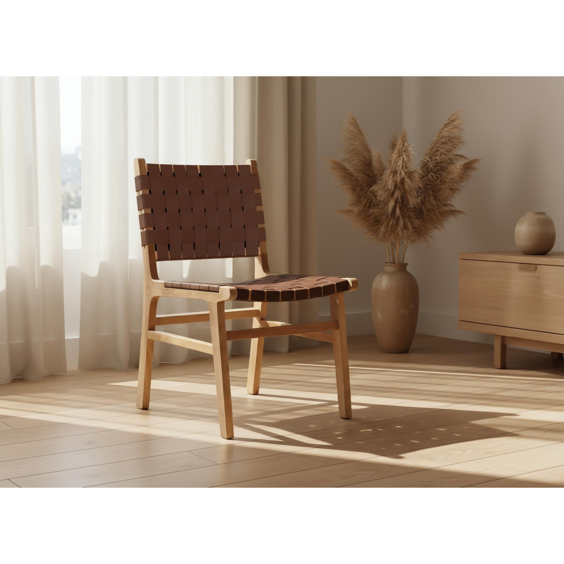 Silla de Madera de Caucho 50 Cm Estilo Contemporáneo