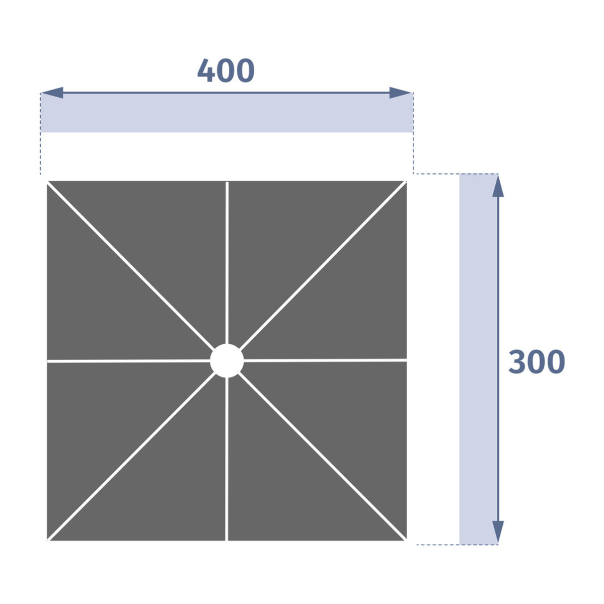 Toile de parasol "Melhia" anthracite 4x3m