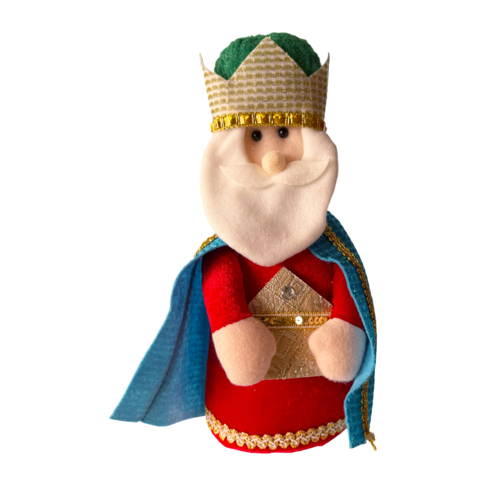 Set de los 3 reyes magos decorativos navideños de h.35cm - con base estable, figuras en poliéster
