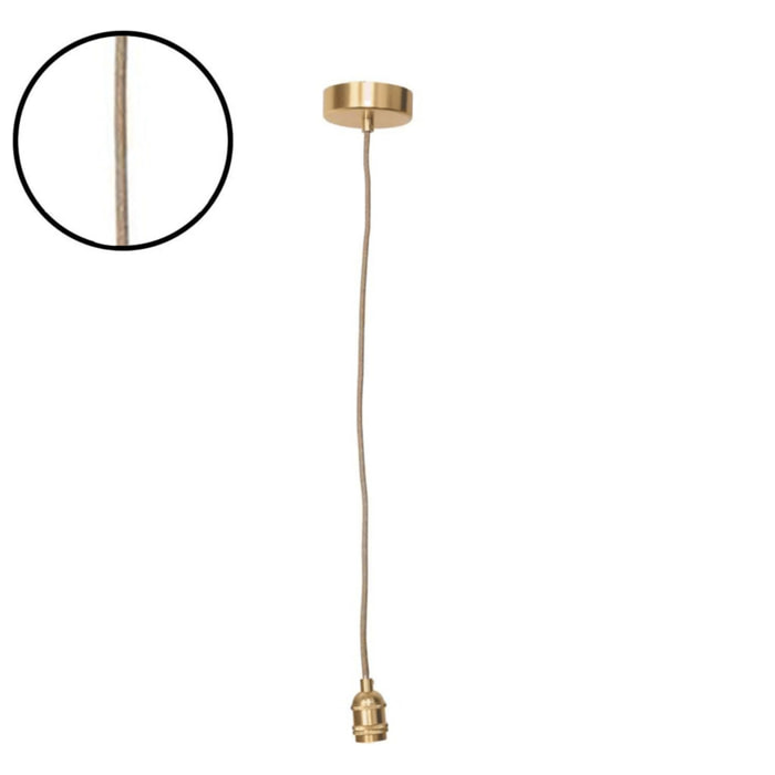 Suspension douille doré satiné - Doré