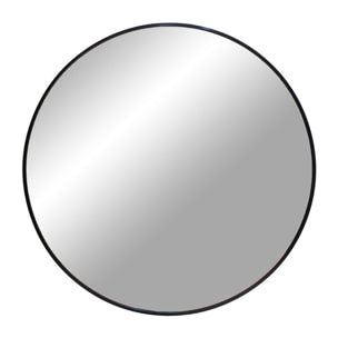 Specchio tondo da parete Madrid in alluminio nero ø60 cm