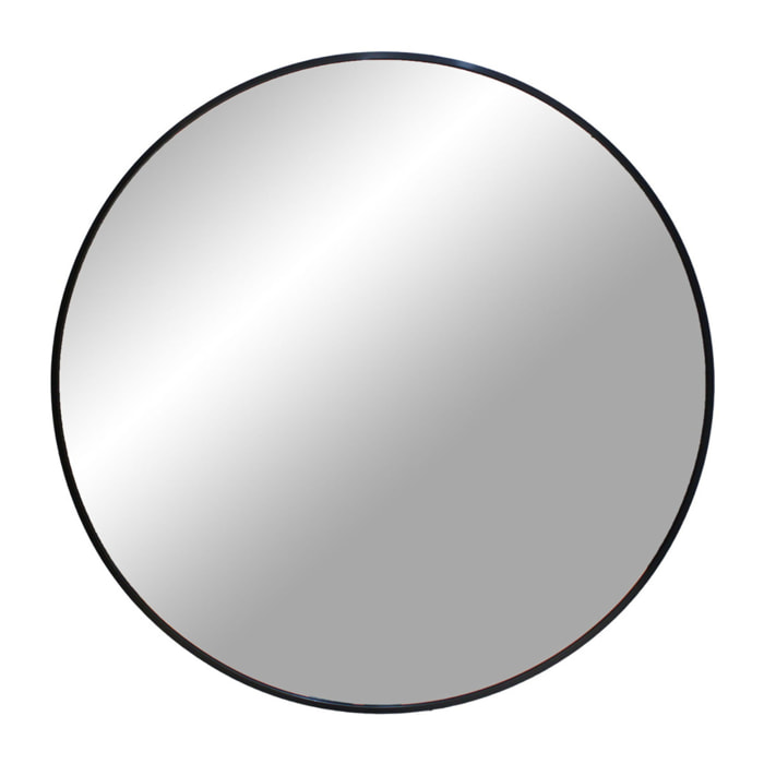 Specchio tondo da parete Madrid in alluminio nero ø60 cm