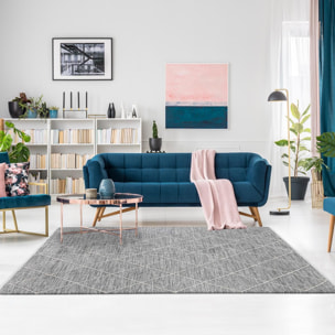 Tapis salon et chambre tissé en coton motif scandinave JABI