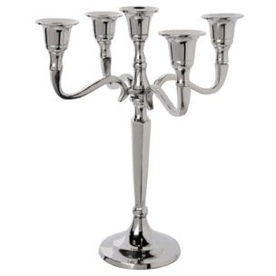 Bougeoir "Marso" métal argent 5 têtes