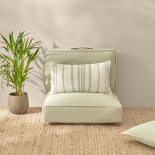 Funda de cojín chill out textura entramada Trichi color verde Algodón